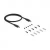 Koncentrator USB DELOCK 3-portowy 5 Gb/s z RJ45 Gigabit PoE++ i hostem USB Type-C, obudowa metalowa, izolacja 1,5 kV, czarny