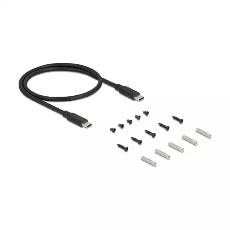 Koncentrator USB DELOCK 3-portowy 5 Gb/s z RJ45 Gigabit PoE++ i hostem USB Type-C, obudowa metalowa, izolacja 1,5 kV, czarny