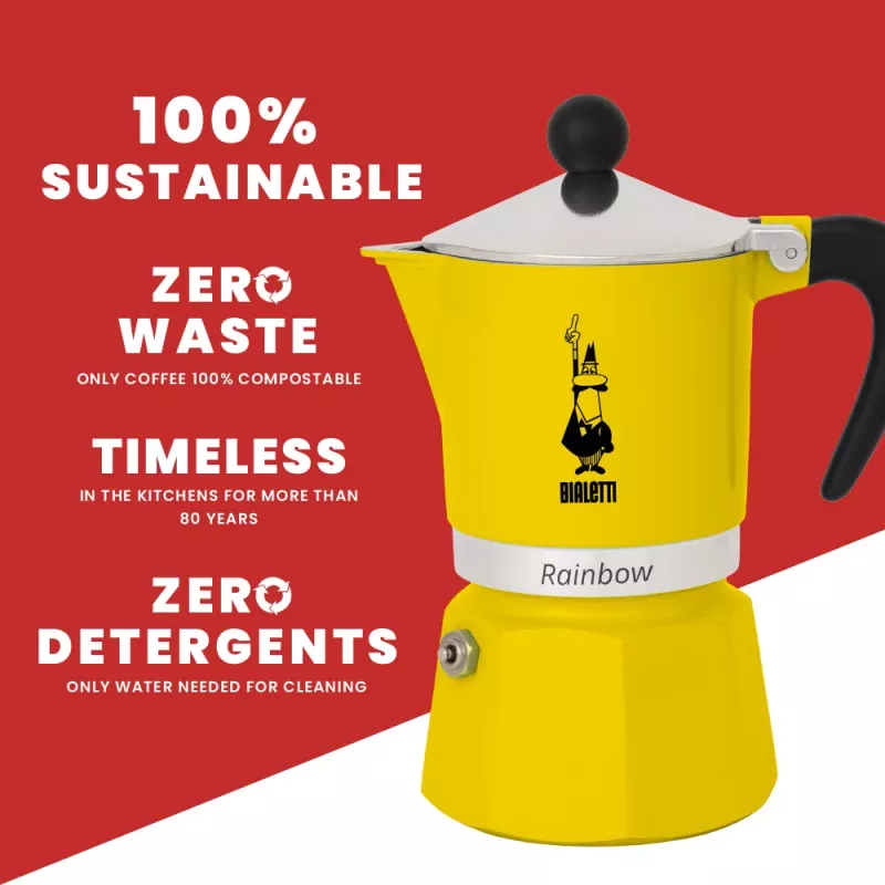 Moka pot Bialetti Rainbow czarno-żółty