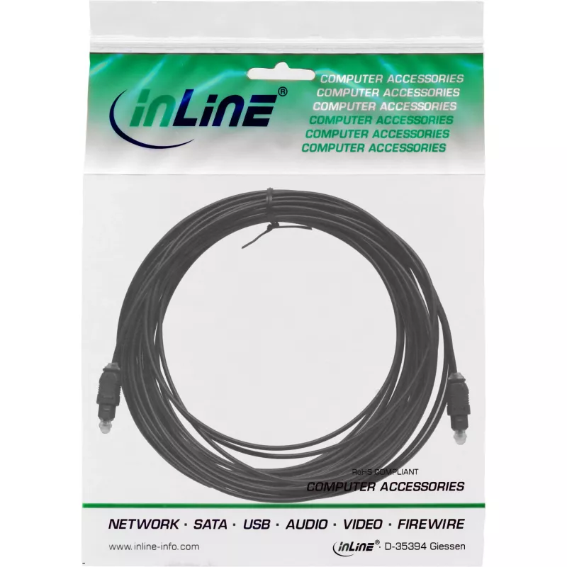 Optyczny kabel audio Toslink męski / męski 1m InLine 89921