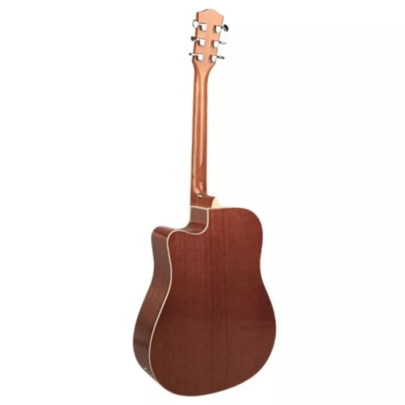 Gitara elektroakustyczna V-tone VEAG1 CE 4/4 Wood — pełnowymiarowy dreadnought, wycięcie, świerkowy top, mahoń tył i boki, wbudowany przedwzmacniacz