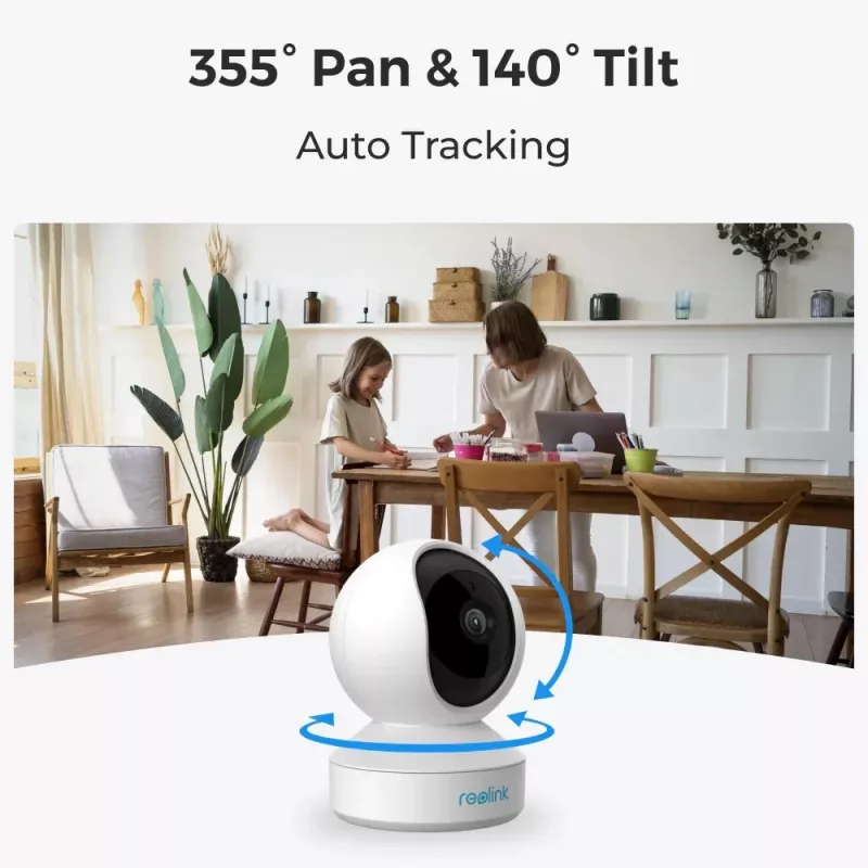 Kamera IP do użytku wewnętrznego Reolink E Series E330 — 4 MP, obiektyw 4 mm, FOV 84°×45°, Wi‑Fi 2,4/5 GHz, dwukierunkowe audio, detekcja osób/zwierząt