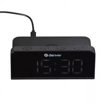 Cyfrowy budzik Denver ECQ-103MK2 Czarny Wyświetlacz LED Zasilany bateriami