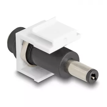 Moduł Keystone DeLOCK DC 5.5 x 2.1 mm żeński na męski biały