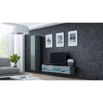 Cama stojak TV VIGO nowy 30/140/40 szary/szary połysk