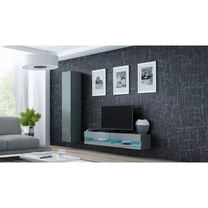 Cama stojak TV VIGO nowy 30/140/40 szary/szary połysk