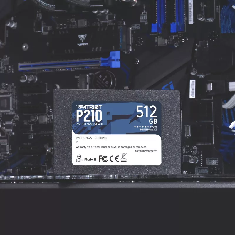 Dysk SSD 2,5 cala SATA III PATRIOT P210 512 GB — odczyt 500 MB/s, zapis 400 MB/s