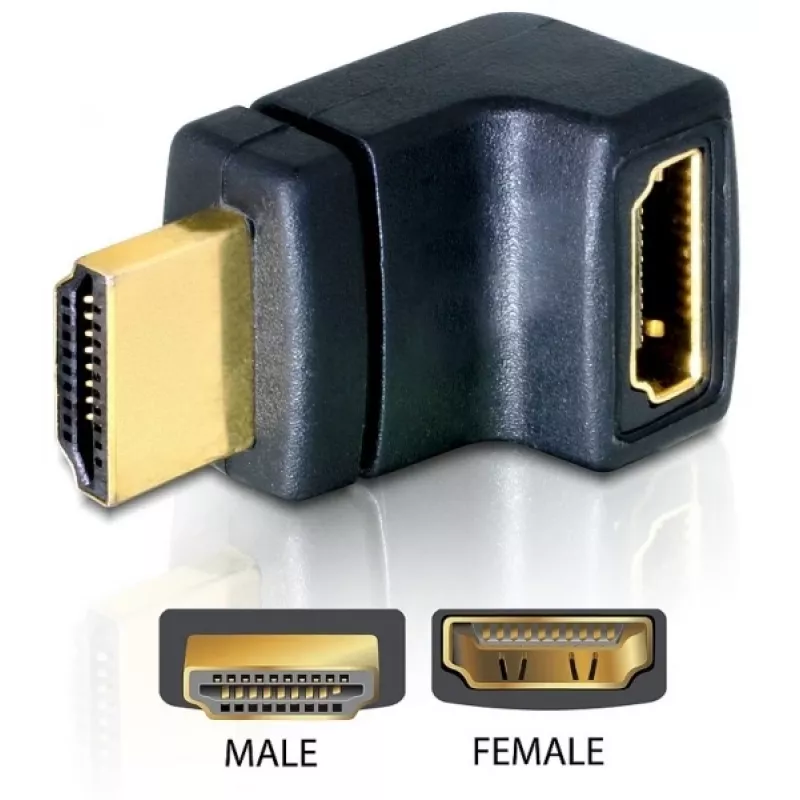 Złącze HDMI DeLOCK 65072 wtyk HDMI na gniazdo HDMI 90° do góry