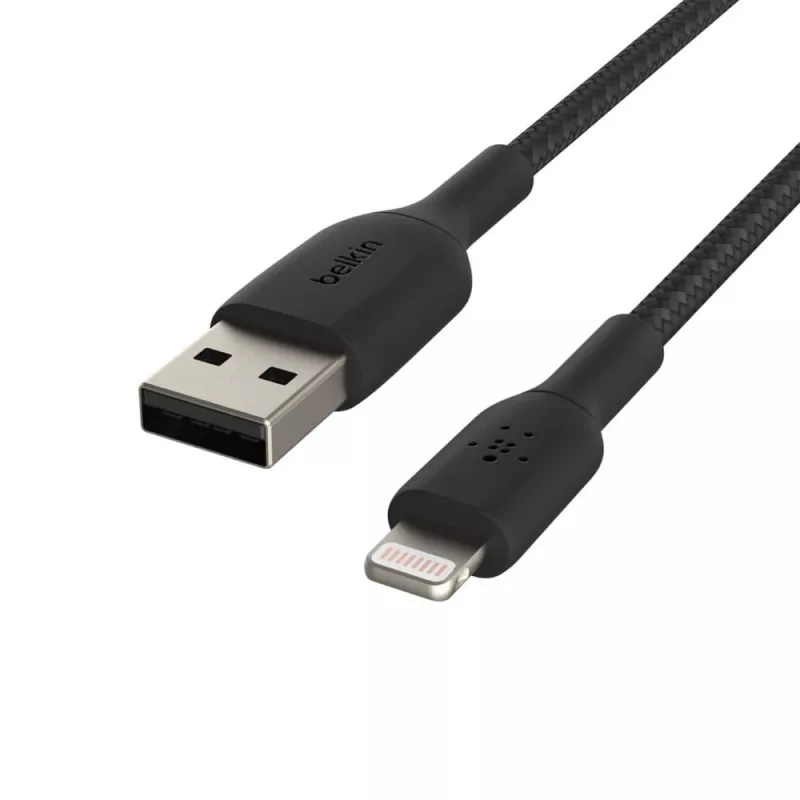 Kabel pleciony USB-Lightning 1m Czarny