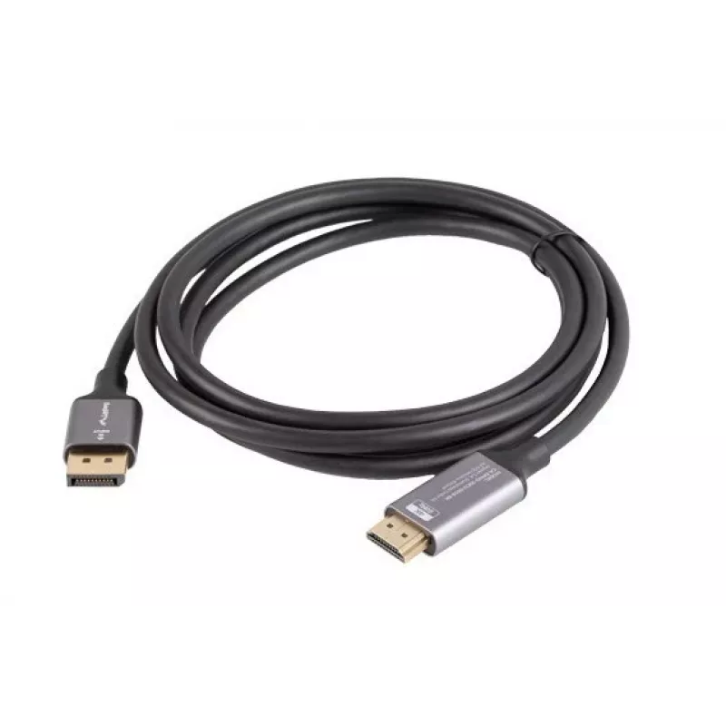 Lanberg CA-DPHD-20CU-0018-BK przejściówka kabel wideo 1.8 m DisplayPort HDMI Type A (Standard) Czarny, Srebrny