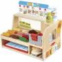 Melissa & Doug Drewniany Licznik Kanapek z Krajalnicą – 56-elementowy Zestaw Zabawek do Udawania Jedzenia - Certyfikat FSC