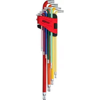 KS TOOLS Tools-Machines GmbH zestaw kluczy Torx z końcówką kulistą, extra długich, 9-częściowy (151.5210)