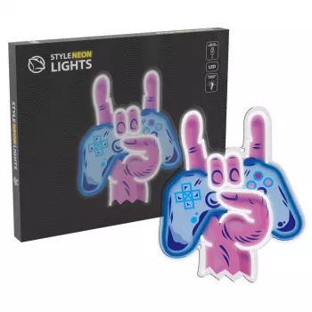 Neon Lights MANTA SNL109MT Ręka z gamepadem - neon, dekoracyjne oświetlenie LED do stanowiska gamingowego