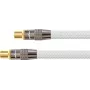 Kabel antenowy SAT, wtyk i gniazdo IEC/Koax pozłacane, skuteczność ekranowania 120 dB, 75 Ohm, oplot nylonowy biały, 3 m, seria PYTHON® (GC-M2004)