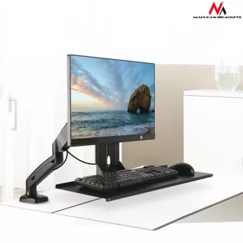 Uchwyt na klawiaturę Maclean, dodatek do uchwytu monitora, VESA 75x75, 100x100, MC-756