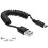 Kabel USB DeLOCK USB 2.0 0,6m USB A Mini-USB A Czarny