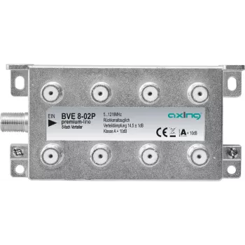 Axing BVE 8-02P - rozdzielacz kablowy - 5 - 1218 MHz - szary - A - 14,5 dB - F (BVE802P)