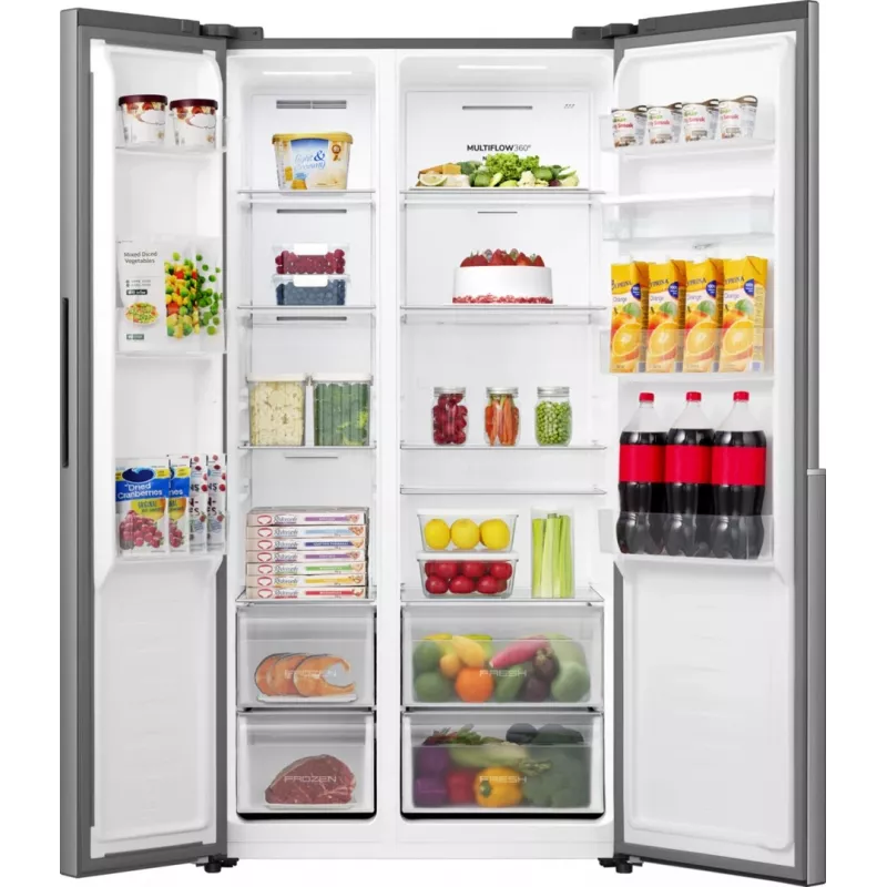 Gorenje HZF55082 NRS917E41XWD G400, wolnostojąca, drzwi amerykańskie, szary, 2 drzwi, dotykowy, LED