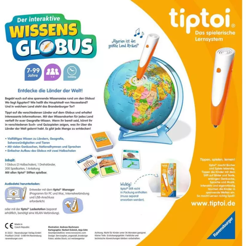 Zabawka edukacyjna Ravensburger tiptoi Interaktywny Globus Wiedzy