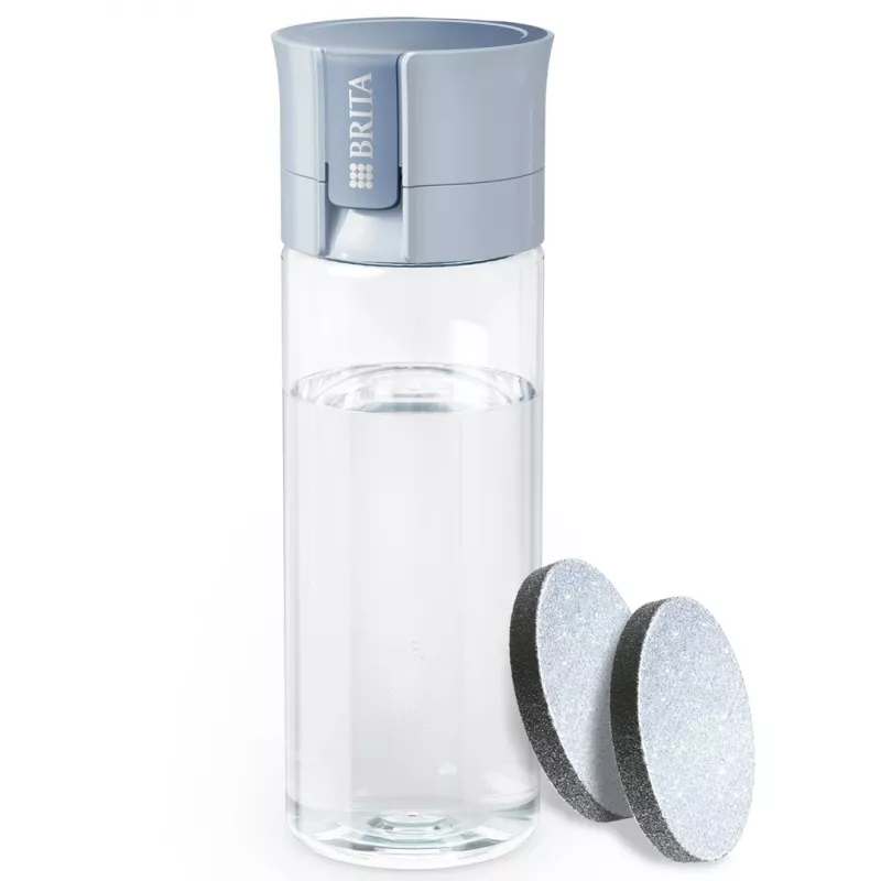 Butelka filtrująca BRITA Vital Pastel niebieski 600 ml z 2 filtrami MicroDisc, wolna od BPA, można myć w zmywarce