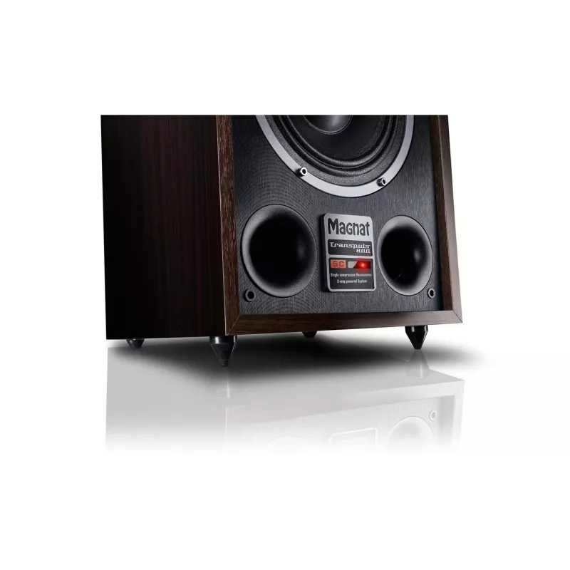 Magnat TRANSPULS 800A 2-drożny głośnik podłogowy przewodowy i bezprzewodowy 2×60 W, Bluetooth 5.0, HDMI, Czarny/Brązowy
