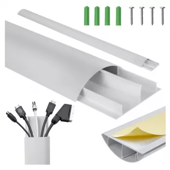 Aluminiowa listwa maskująca kable MACLEAN MC-814 S, srebrna — natynkowa osłona na kable