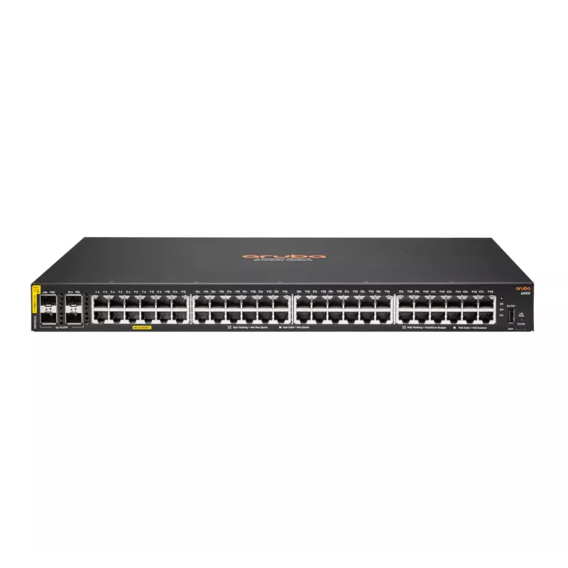 HPE Aruba Networking CX 6000 48G Class4 PoE 4SFP 370W Zarządzany L3 Gigabit Ethernet (10/100/1000) Power over Ethernet (PoE) 1U