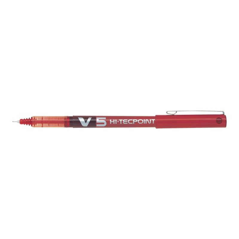 Pilot V5 HiTec Czerwone 0,5 mm Długopisy z Czerwonym Tuszem 12 szt.