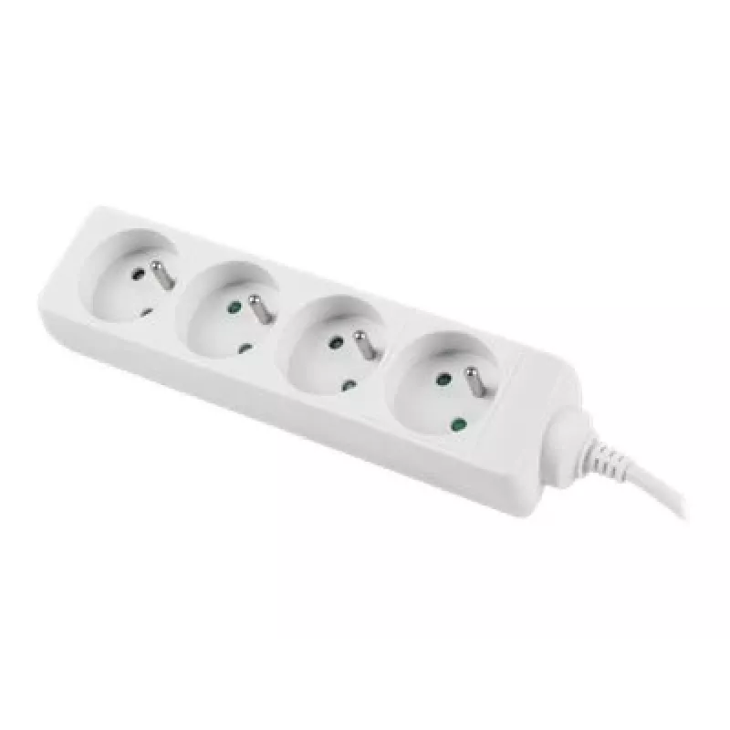 Listwa zasilająca 1,5 m, biała, 4 gniazda, kabel z litej miedzi