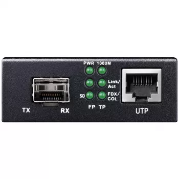 Konwerter mediów sieciowych Cudy MC220 — Gigabit (1000 Mbps) single-mode SFP 1310 nm, 1x RJ-45, 1x SFP, czarny