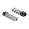 DELOCK USB 3.2 Gen 1 (3.1 Gen 1) 4-portowy hub z hostem Type-A + Type-C (5000 Mbit/s) Czarny/Przezroczysty