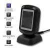 Stały czytnik kodów 1D/2D QOLTEC 50864, czujnik LED, USB przewodowy, czarny, 145×85×80 mm