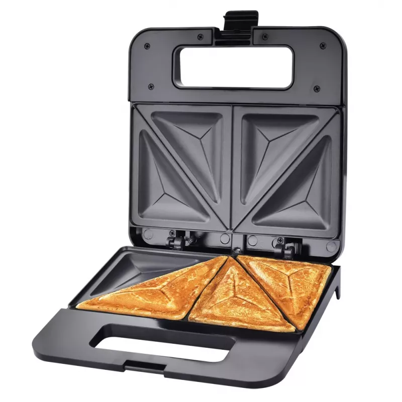 Opiekacz do kanapek ESPERANZA PARMIGIANO 1000 W — 4 kanapki, czarny, płyty nieprzywierające