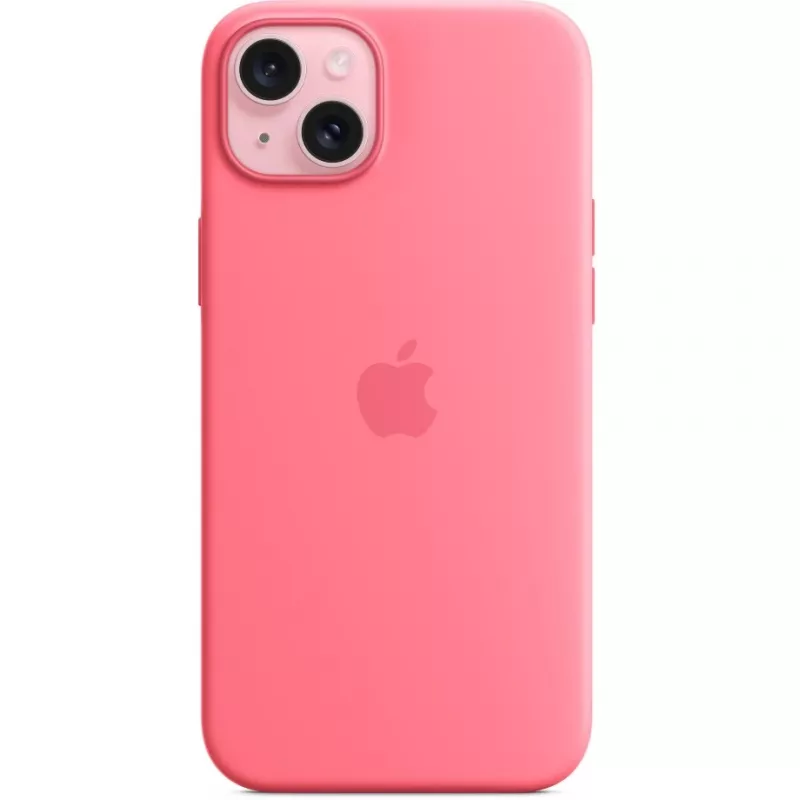 Silicone Case Cover Apple iPhone 15 Plus Pink Monochromatic 6.7 inch