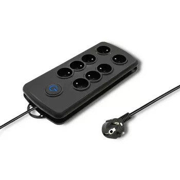 Listwa przeciwprzepięciowa Qoltec 50161 Czarna 8 Gniazd AC 230V