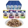 Mokra karma dla kota PREVITAL Cat Food Mix 4 smaki — kurczak, cielęcina, łosoś, drób, 96 x 100 g saszetek (9,6 kg, dorosły)