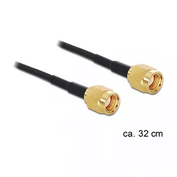 Kabel koncentryczny DeLOCK 88475 0.32m RP-SMA złoty czarny