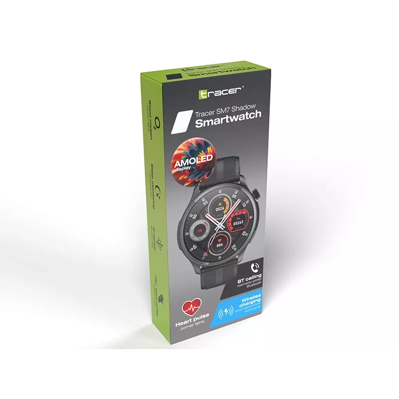 Smartwatch TRACER SM7 Shadow z Bluetooth i monitorem pracy serca