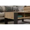 Stolik kawowy top e shop Modern 90×58×50 cm, antracytowa rama, matowe półki Artisan dąb