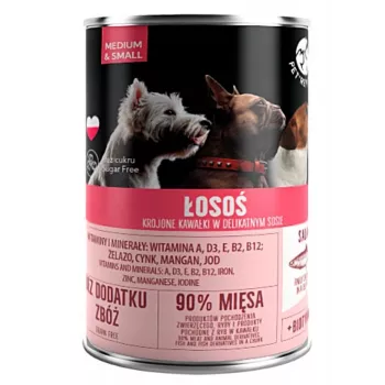Mokra karma dla psa PetRepublic DOG 400 g — kawałki w sosie z łososiem dla małych/średnich psów