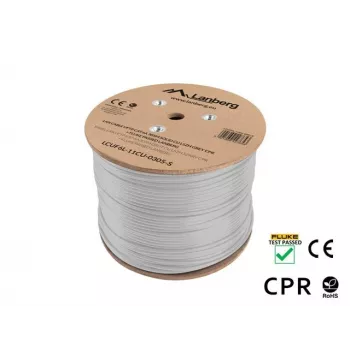 Kabel sieciowy LANBERG LCUF6L-11CU-0305-S U/FTP Cat6a na bębnie, 305 m, 23 AWG, 500 MHz, szary