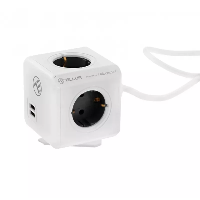 Listwa zasilająca Tellur Power Cube Extended 4 gniazda 2 porty USB
