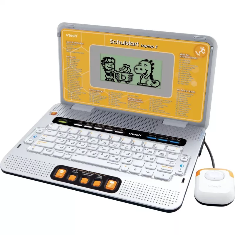 Edukacyjny Laptop VTech Schulstart Laptop E dla dzieci w wieku 6–8 lat, srebrny, interaktywna zabawka edukacyjna