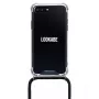 Etui z naszyjnikiem do telefonu Lookabe na iPhone 7/8 Plus — złoty łańcuszek, czarne etui