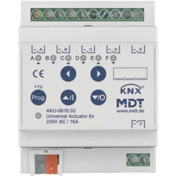 MDT Battery-0616.03 uniwersalny siłownik 6-kanałowy 4TE REG 16A 230V AC 100µF 15EVG (Battery-0616.03)
