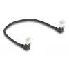 DeLOCK Kabel sieciowy RJ45 kat.6A S/FTP cienki 90° w dół 0,25 m czarny