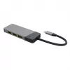 Hub USB Type‑C zielony Cell HUBGC01 — 7 portów: 3×USB‑A 3.2 Gen 1, 1×USB‑C 3.2 Gen 1, HDMI, czytnik microSD+SD — srebrny