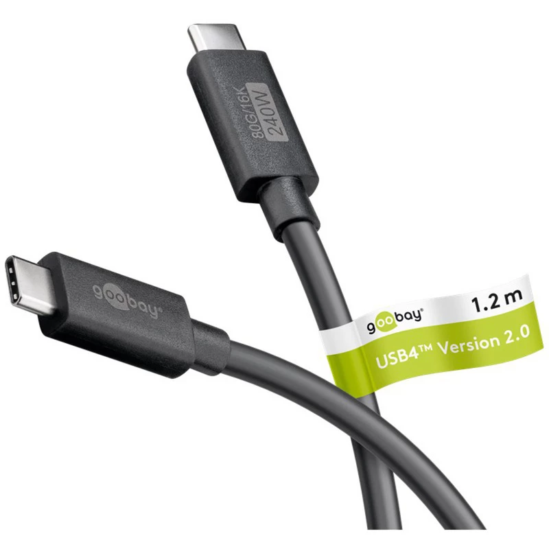 Kabel USB-C WENTRONIC USB4 Gen4 1.2m — obsługuje 16k@60Hz i 4K@120Hz