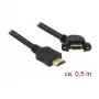 Kabel HDMI DeLOCK 85467 0,5 m Typ A Męski na Żeński Czarny