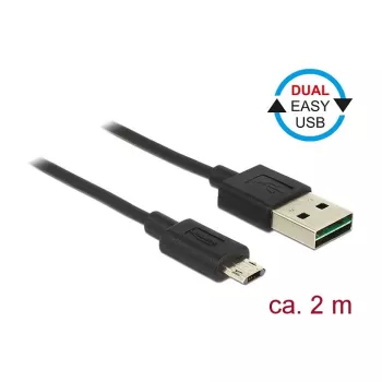 Kabel USB DeLOCK 83850 USB 2.0 2m USB A Micro-USB B Czarny